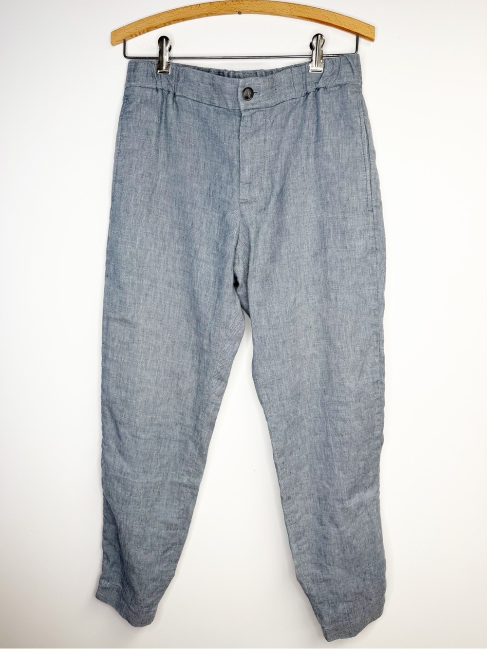 Club Monaco - Lex Slim-Fit Tapered Mélange Linen Blend Trousers - Blue Small